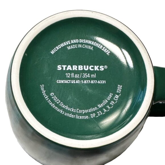 2022 STARBUCKS Marbled Green Stripe Siren Logo Mug - 12oz - green, teal - Picture 5 of 5